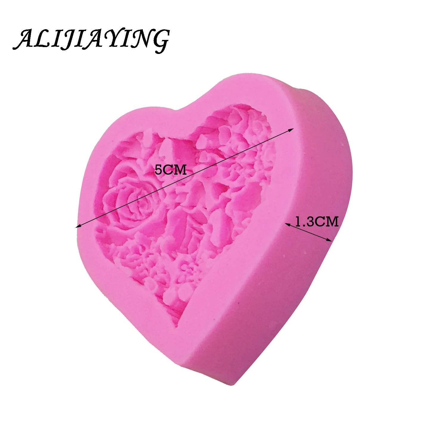 3D Rose Flower Bouquet Loving Heart Shape Valentine's Day Gift Present Fondant Cake Mold Silicone Sugar Chocolate D0085