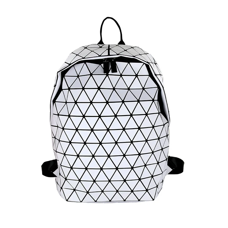 

Capacity Laser Luminous Backpack Geometric Shoulder Bag Folding Student School Bags For Teenage Girl Hologram Backpacks Female