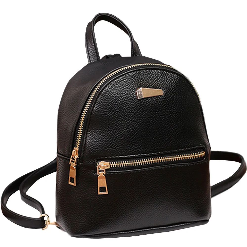 Высококачественный кожаный рюкзак для женщин, школьный рюкзак, студенческий стиль, двойные сумки на плечо, женские рюкзаки mochila# H10 - Цвет: Black