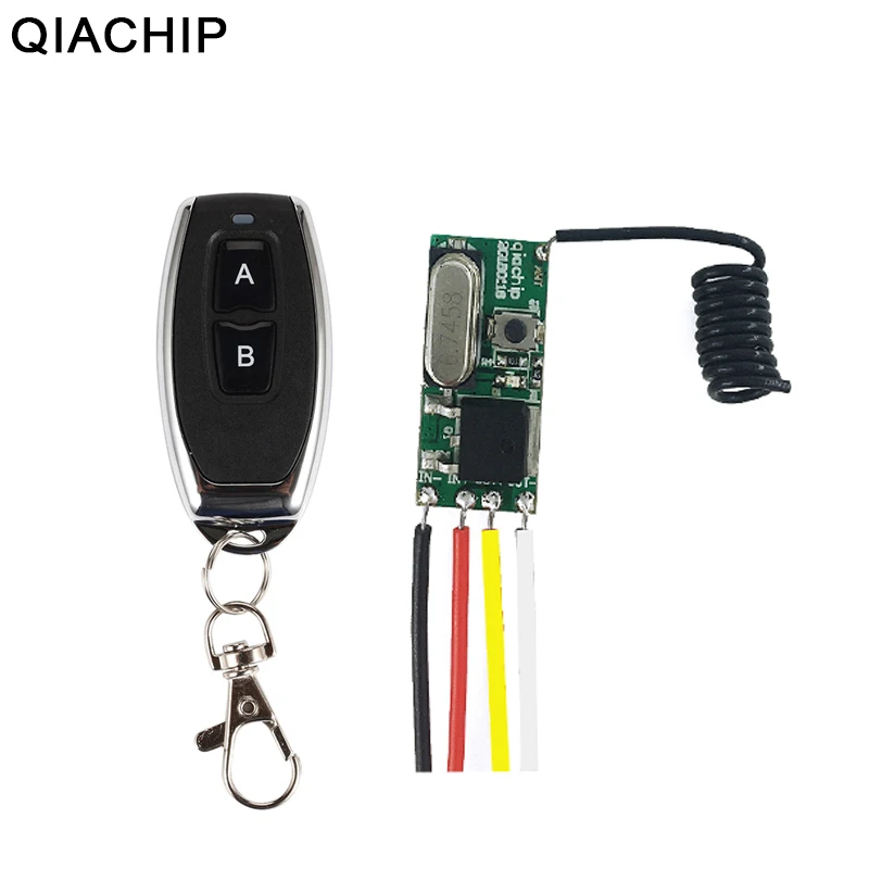 

QIACHIP 433MHz Wireless Remote Control Switch RF Relay Receiver Module DC 12V + 433 MHz RF Transmitter For LED Light Controller