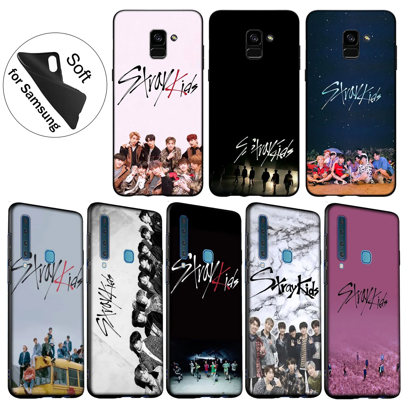 IYICAO Stray Kids kpop Soft Silicone Cover Case for Samsung Galaxy A6 A9 A8 A7 2018 A3 A5 2016 2017 Note 9 8 10 Plus Lite |
