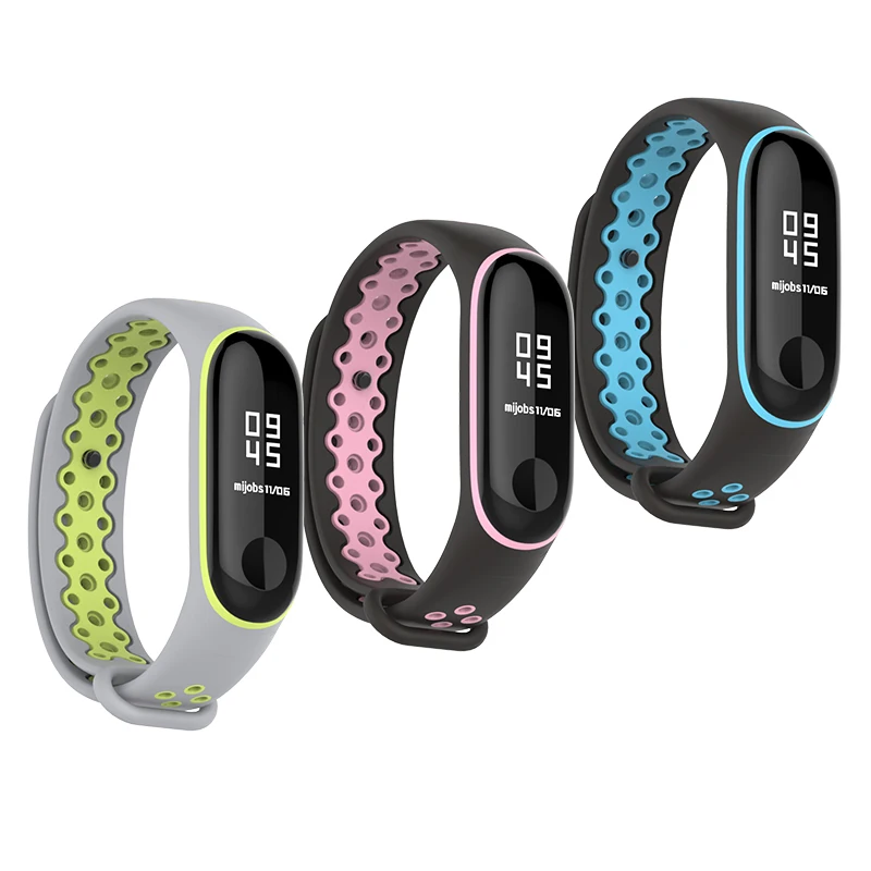 Цветной ремешок для Xiaomi Mi Band 3 сменный силиконовый смарт браслета
