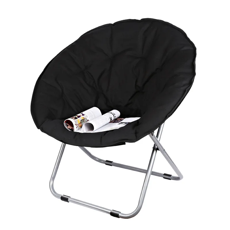 

Large Size Moon Folding Chair Portable Couch Lazy Chair for Adult Soft Oxford Cloth Cushion Seat Office Chair Strong Bearing