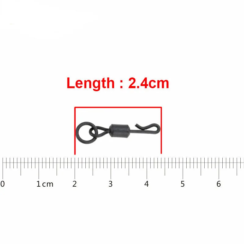Гиена 10 шт. 2,4 см q-образные Вертлюги для ловли карпа, матовое черное кольцо, соединительный Вертлюг для рыбалки, ловли карпа
