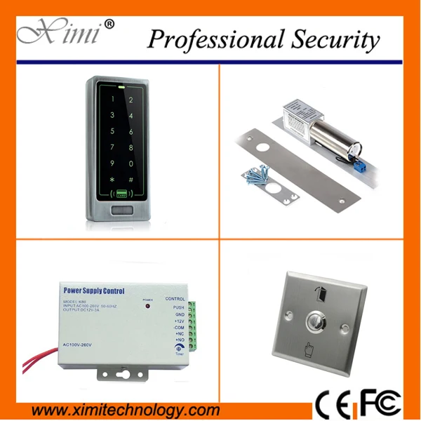 

Weigand reader door access control without software 125khz RFID card metal access control reader with 180/280kg magnetic lock