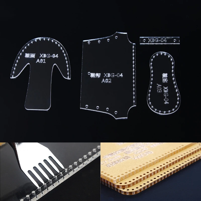 Transparent Template Set Mini Shoes Pendant Pattern Leather Craft Acrylic Stencil Template Tool Leatherworking Tools