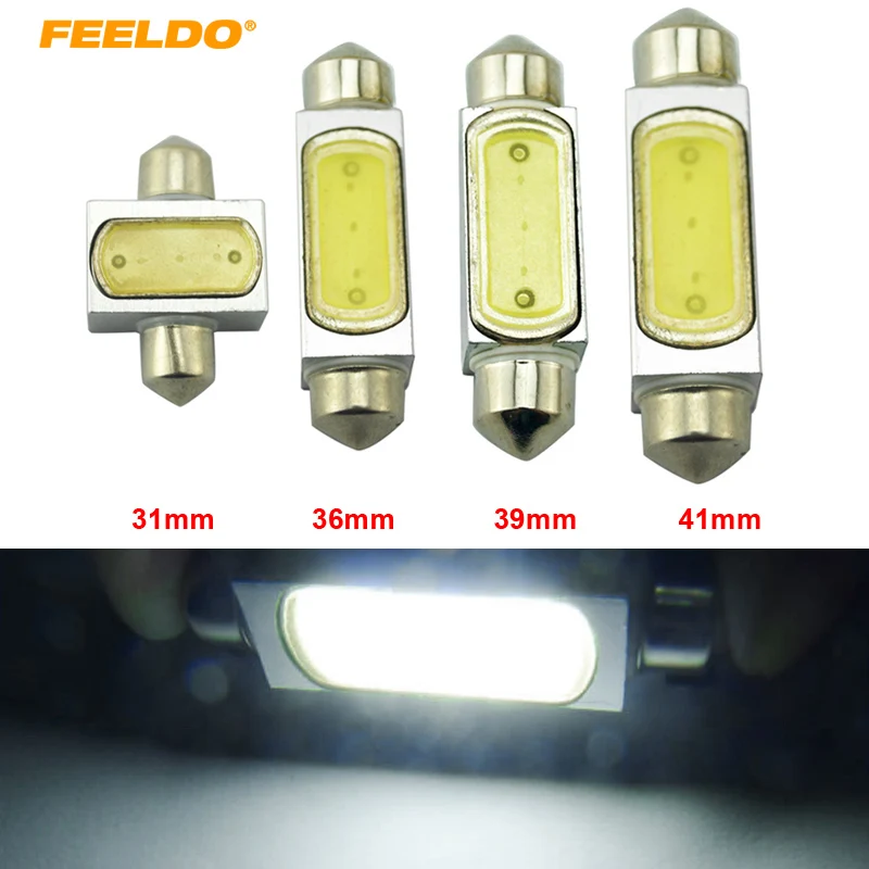 

FEELDO 2Pcs White Car 1.5W SMD 3423 3425 Festoon Dome LED Light Bulb Map Lamps Light 31mm/36mm/39mm/41mm#FD-1223