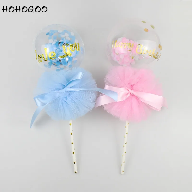 

HOHOGOO 1set 5 Inch Transparent BoBo Confetti Balloons Birthday Party Wedding Children's Day Cake Balloon Decorated Supplies