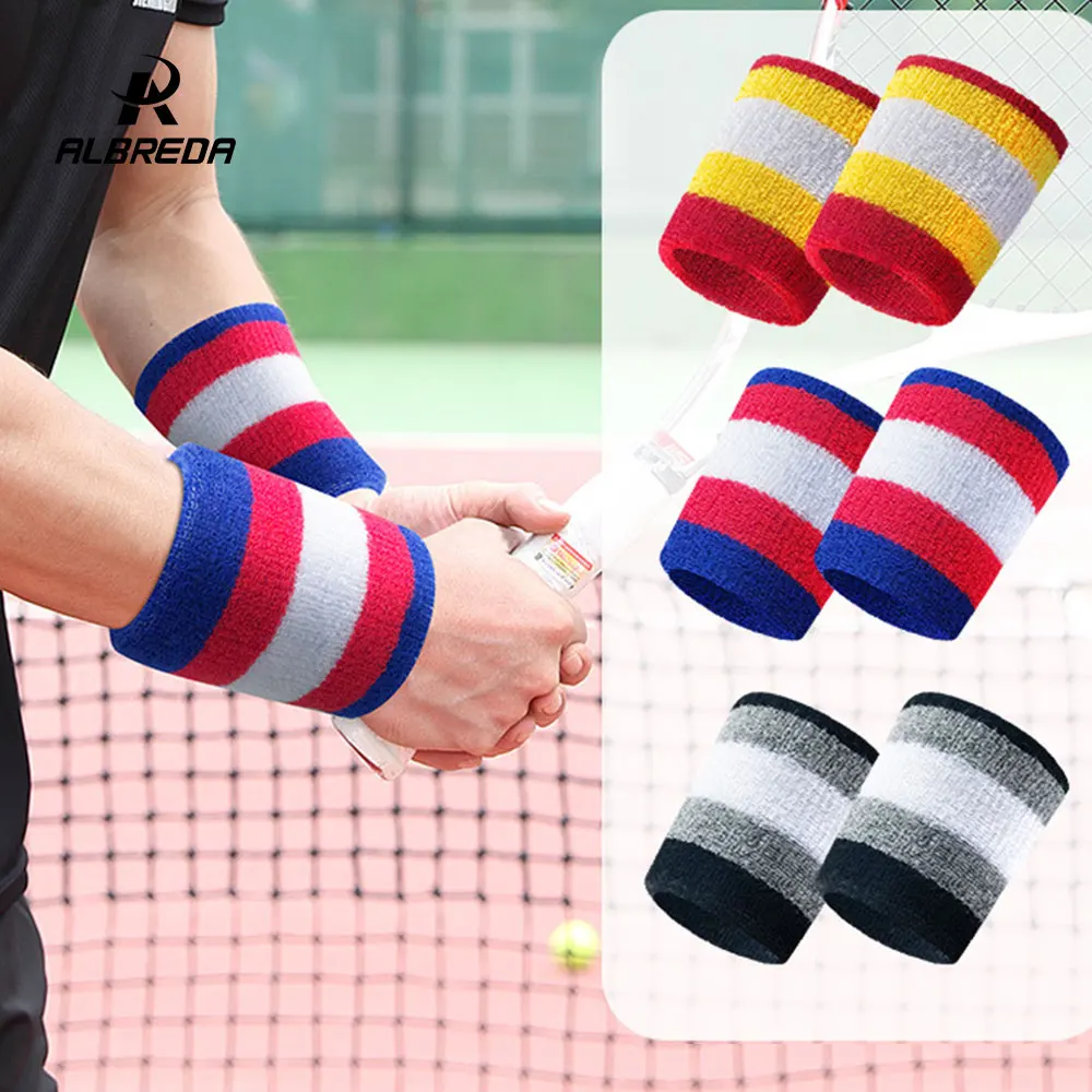 

ALBREDA 8*8 Weightlifting Wristbands Sport Sweatband Hand Band Sweat Wrist Support Brace Wraps Guards Gym Volleyball Basketball