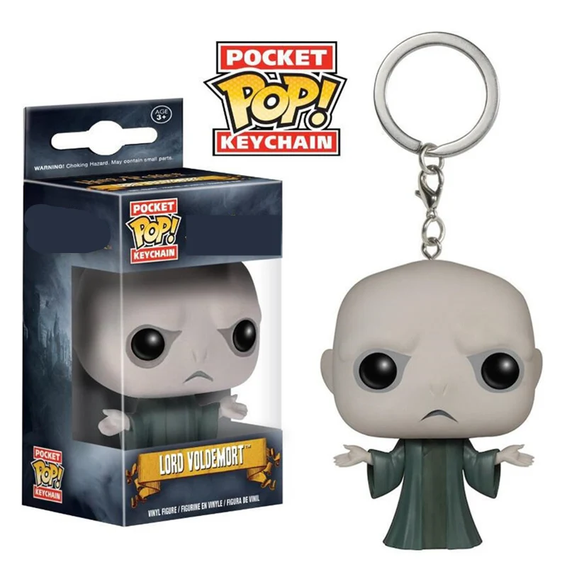 FUNKO POP Карманный Брелок для ключей POP официальный Поттер с волшебной палочкой экшн статуэтки Коллекционные детские игрушки для детей, мальчиков, девочек, рождественские подарки - Цвет: Серый