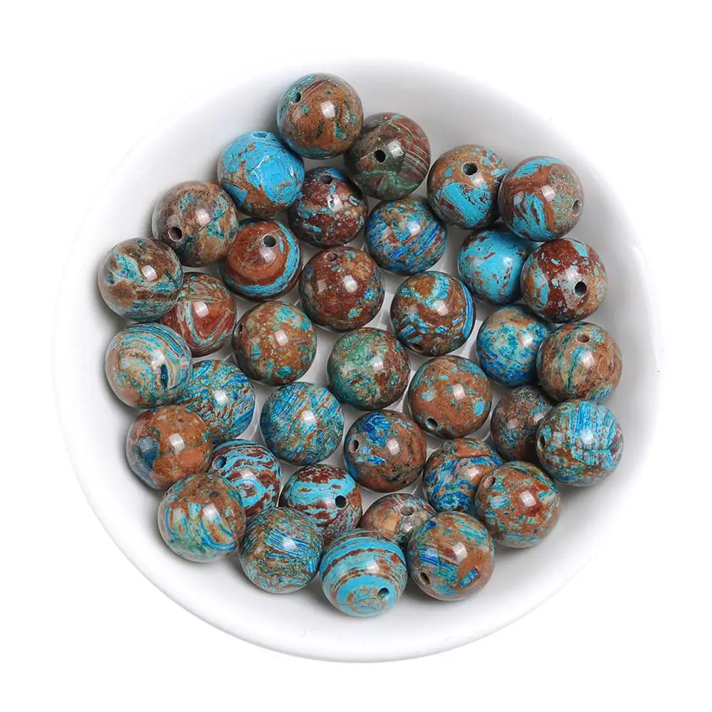

High quality Natural Agata Stone Blue Crazy Lace Agates Round Loose Strand Beads ball 4-12MM DIY for Jewelry Bracelet Making