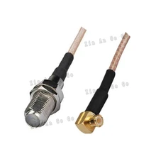 С фабрики РЧ коаксиальный кабель F к MCX разъем F Женский штекер MCX Прямоугольный штекер кабель RG316 Pigtail 15 см