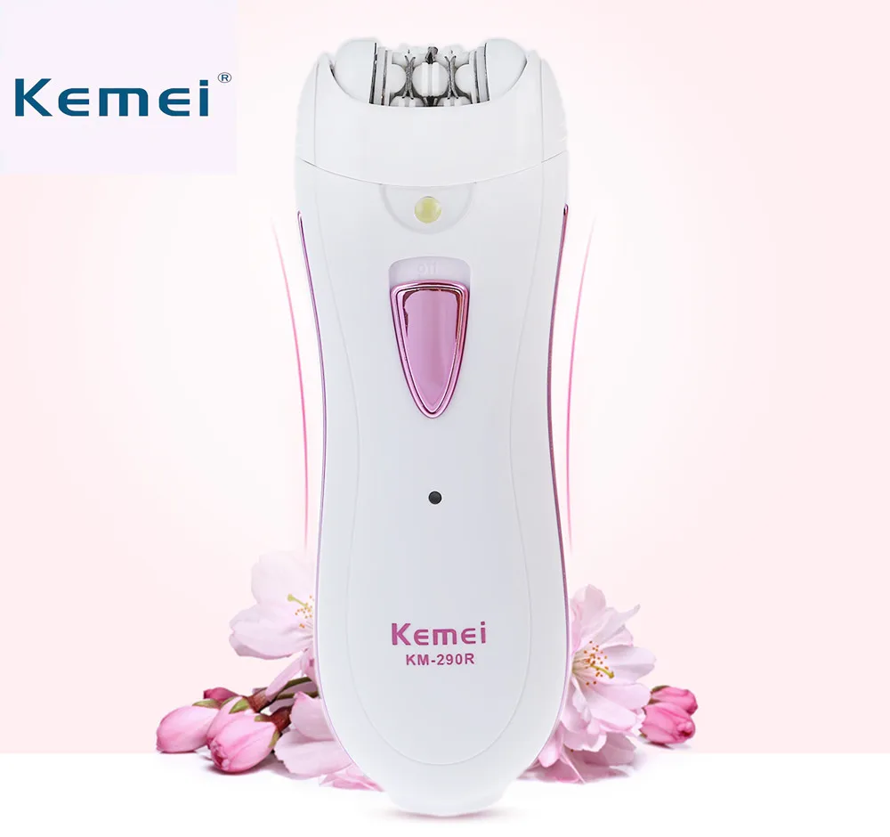 

Kemei KM - 290R Lady Mini Portable Rechargeable Washable Electric Epilator Body Hair Removal Shaver Women Travel Essentials