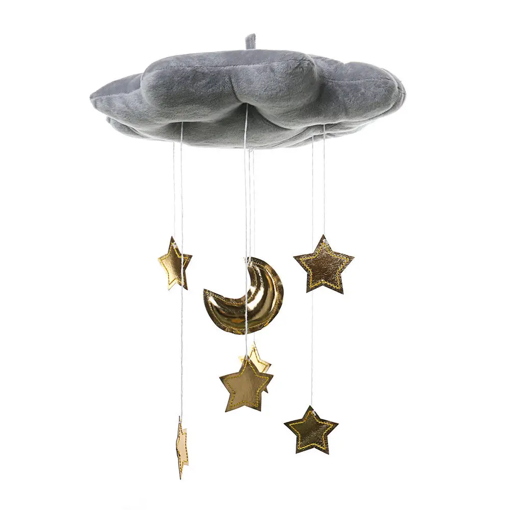New Cradle Toys Hanging Rattle Baby Plush Soft Toys Moon Star Hanging