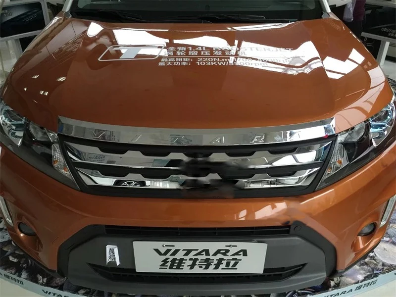 ABS хром подходит для Suzuki Vitara 2015 2016 2017 экстерьер автомобиля Передняя крышка гриля