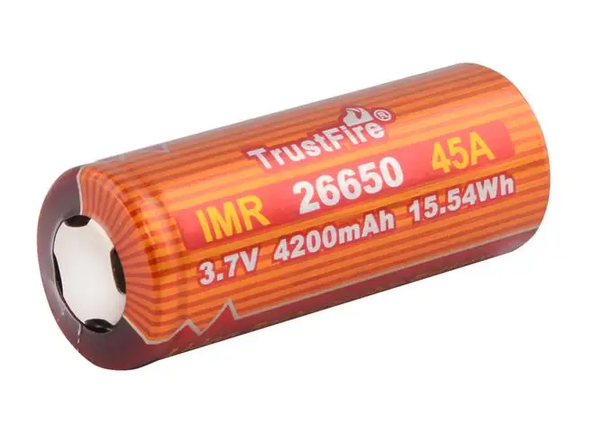 

TrustFire IMR 26650 4200mAh 3.7V 45A 15.54Wh High-Rate Rechargeable Li-ion Battery for E-cigarette Electric toy