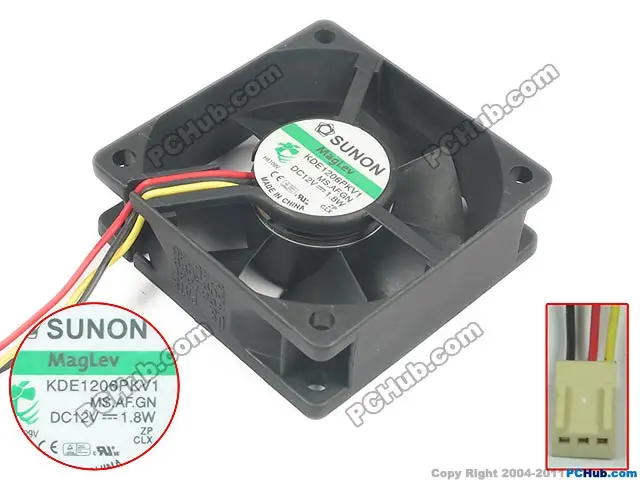 

SUNON KDE1206PKV1 MS.AF.GN DC 12V 1.8W 60x60x20mm Server Cooler Fan