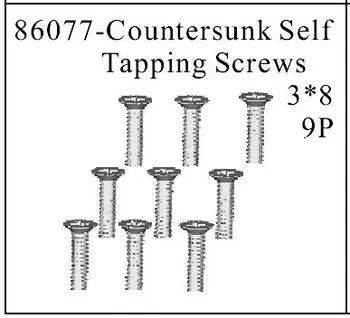 

HSP part 86077 countersunk self tapping screws 3*8mm X9P For 1/16th RC Buggy Car Truck 94182 94183 94185 94186 94187