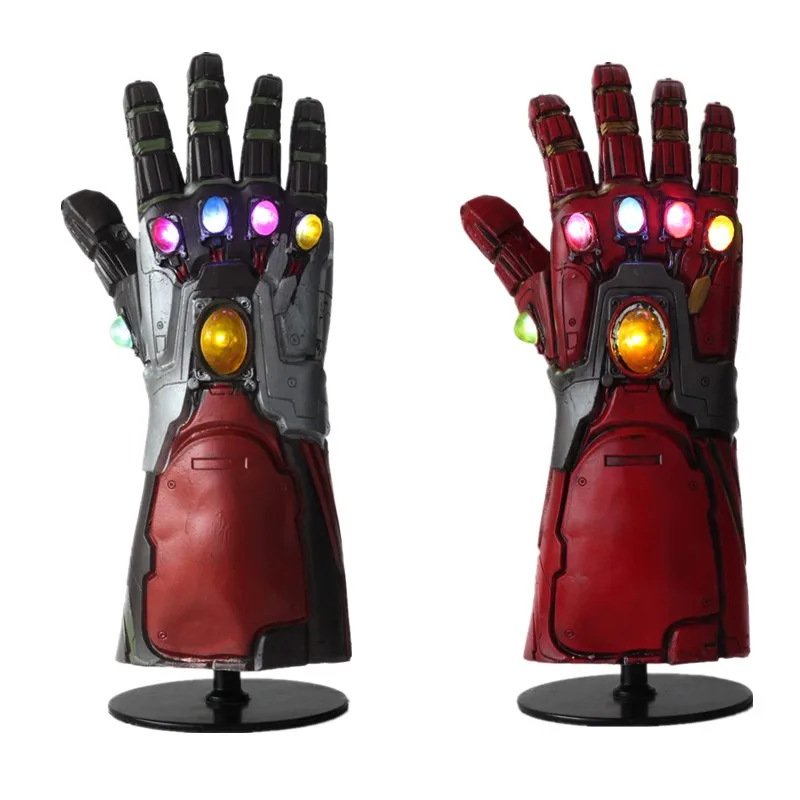 LED Endgame Thanos Железный человек Бесконечность перчатки для косплея аксессуары