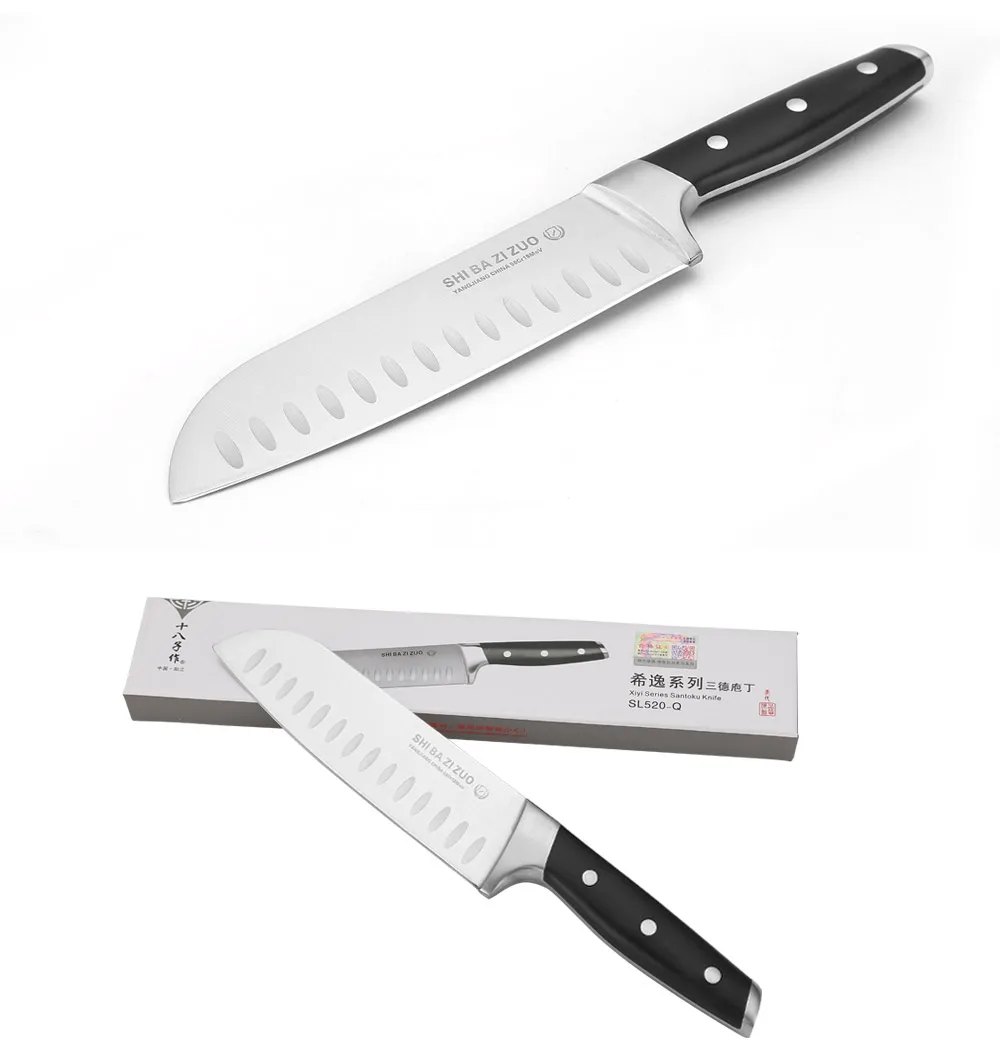 SHI BA ZI ZUO SL520-Q кухонный нож Santoku 50Cr15MoV из нержавеющей стали ABS Ручка из литой стали Очень рекомендуем превосходный нож