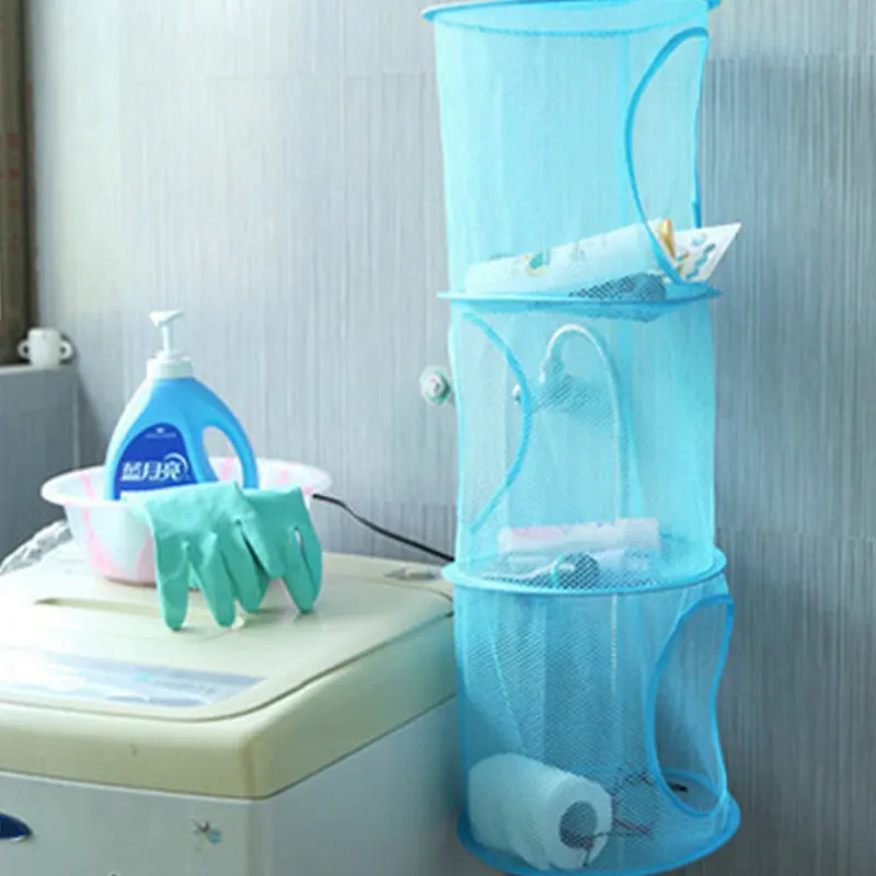

3 Shelf Tier Semi-closed Hanging Mesh Bra Underwear Socks Storage Net Organizer