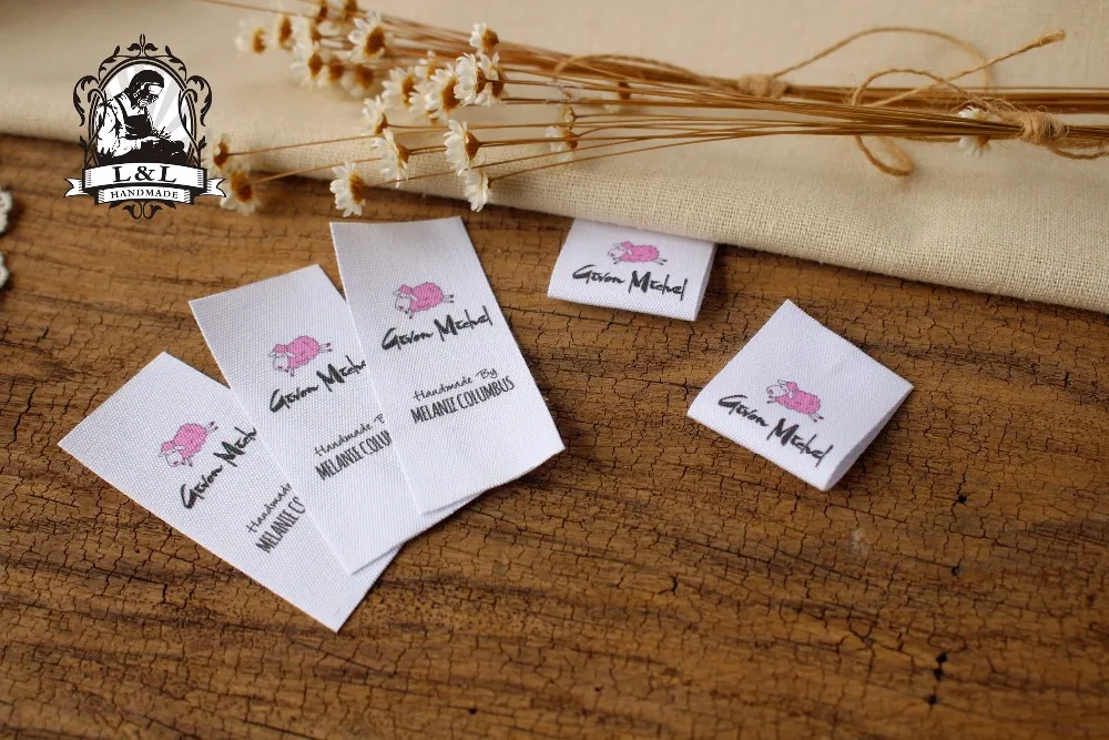 

Custom Sewing labels / brand labels, Custom Clothing Tags, Cotton Ribbon label, Handmade label (MD44)