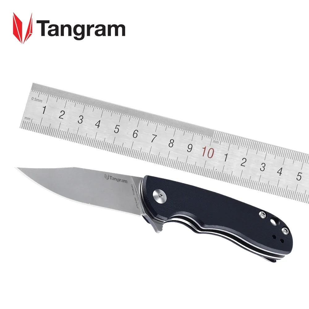 

TANGRAM Tactical Pocket Knife Folding Hunting Knife TG3001A1 EDC Mini Key Knife Keychain Flipper Knife ACUTO440 Stainless Steel