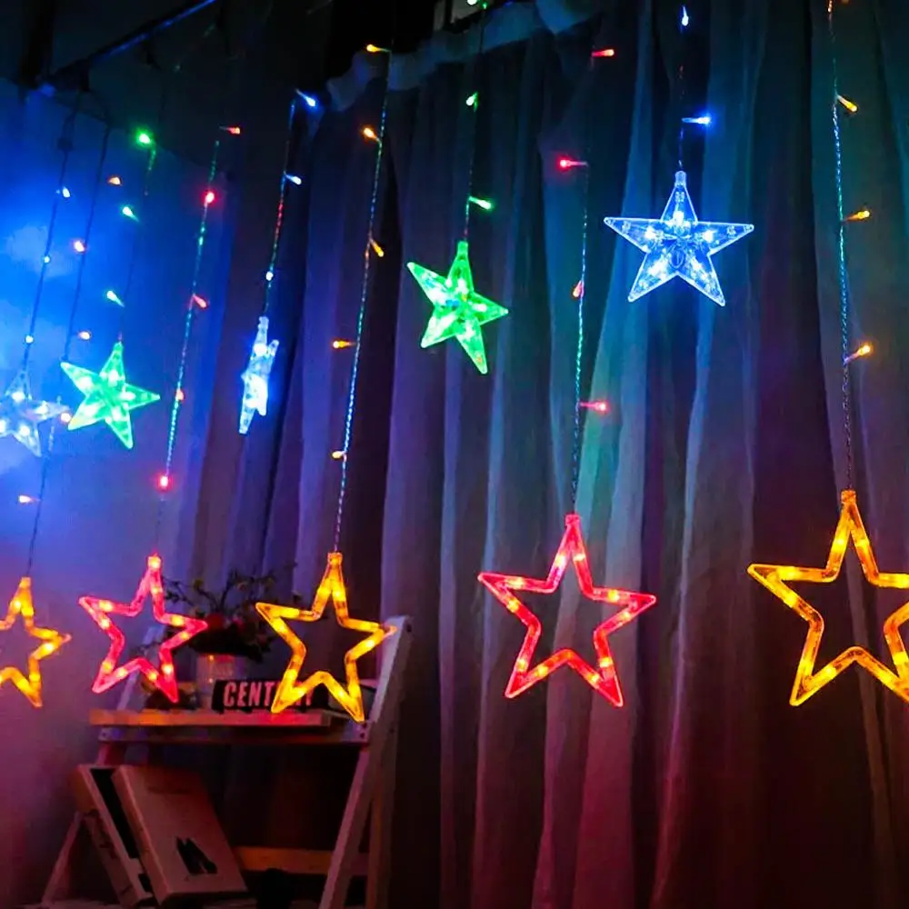 

2.5M Star LED String light Christmas Garlands Fairy light Garland Curtain For Celebration Home Party Birthday Wedding Decoration