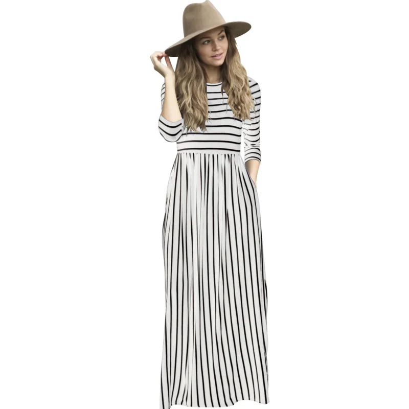 Large size vintage white blue black red Floor Length long sleeve maxi