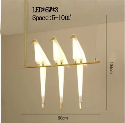 BOKT, современные подвесные потолочные лампы, акриловые птицы, подвесной светильник для гостиной, светильник для кухни, спальни, Домашний Светильник ing - Цвет корпуса: pendant light