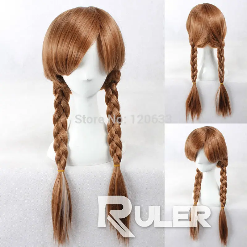 peruvian pad Ruler Queen Anna Brown Anime Cosplay Wig human Kanekalon Fiber Hair wigs High Quality Synthetic |