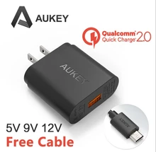 Calitte AUkey Fast Charger 2.0 18W USB Power Charger 5V 9V 12V Wall Fast Charge for Samsung S6 S6 Edge HTC Sony Xiaomi LG
