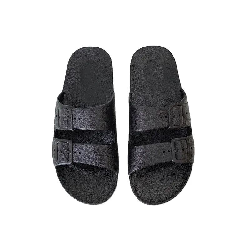 

2019 summer college wind retro beach slippers flat wear double buckle sandals and slippers women