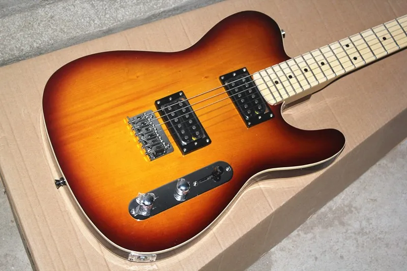 Factory Wholesale Brown Electric Guitar with 2H Pickups,Maple Fretboard