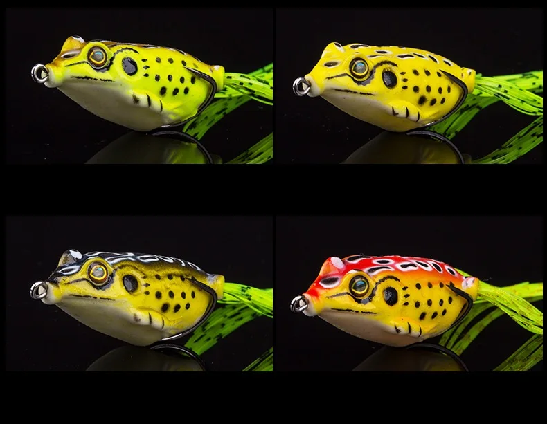 Soft Frog Fishing Lures Double Hooks Top water Ray Frog Artificial Minnow Crank Soft Bait fishing tackle