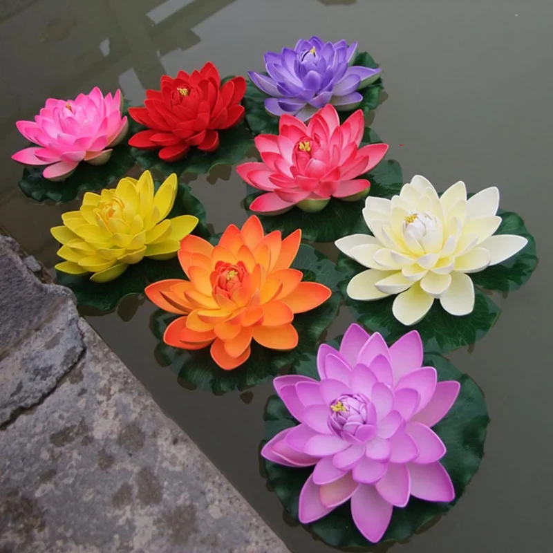 

Artificial Water Lotus Waterscape Botany Artificial Foam Lotus Pond Flower Lily Simulation Floating Pool Plants Decoration