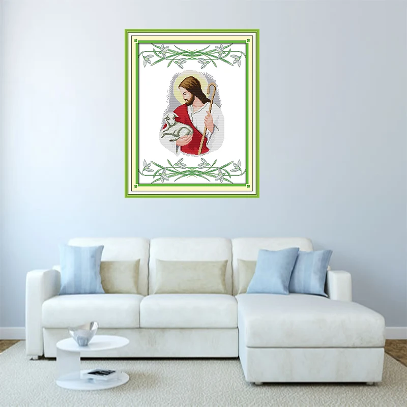 Joy Sunday Jesus and sheep diy наборы для рукоделия сами вышитые картины ручной работы, маленькие наборы для вышивки крестом jesus fig