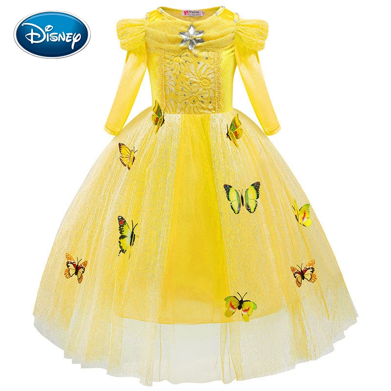 Disney Girls Cinderella Princess Dress – Cute Cartoon Lace Dress with Butterfly Decoration image 2