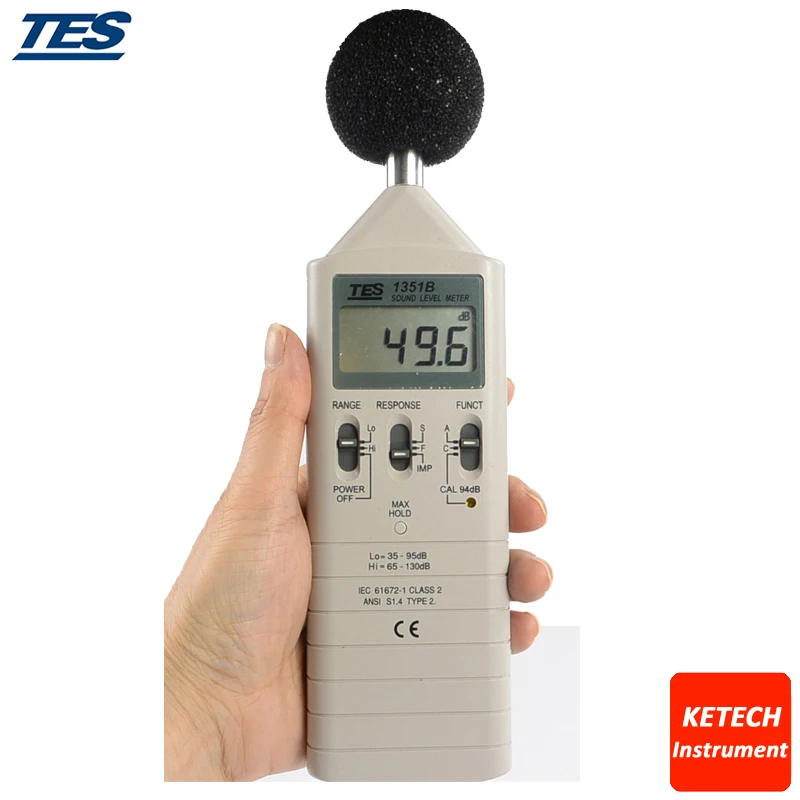 

TES1351B Noise Level Meter/Sound Level Meter 35-100dB 65-130dB
