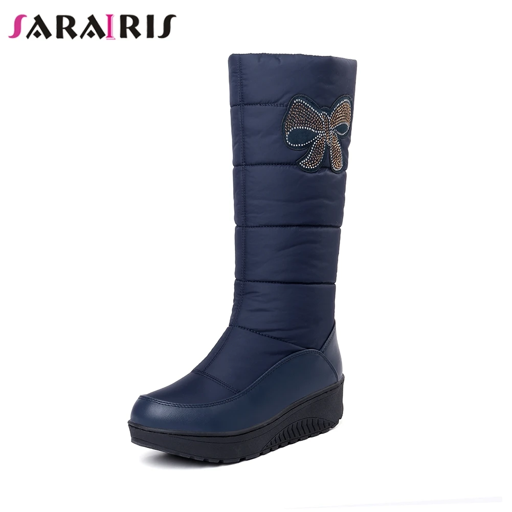 

SARAIRIS Plus Size 35-44 Winter Warm Plush Shoes Woman Platform mid-calf Snow Boots Women Casual Waterproof Shoes Woman