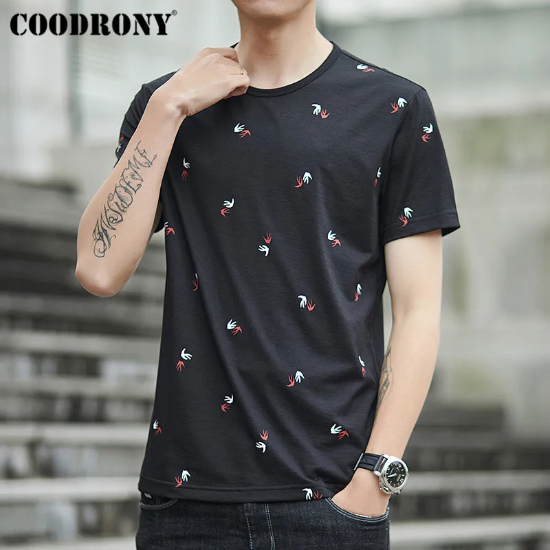 

COODRONY Streetwear Casual O-Neck T-Shirt Men Cotton Short Sleeve T Shirt Men Clothing 2019 Summer New Arrival Tshirt Tee S95094