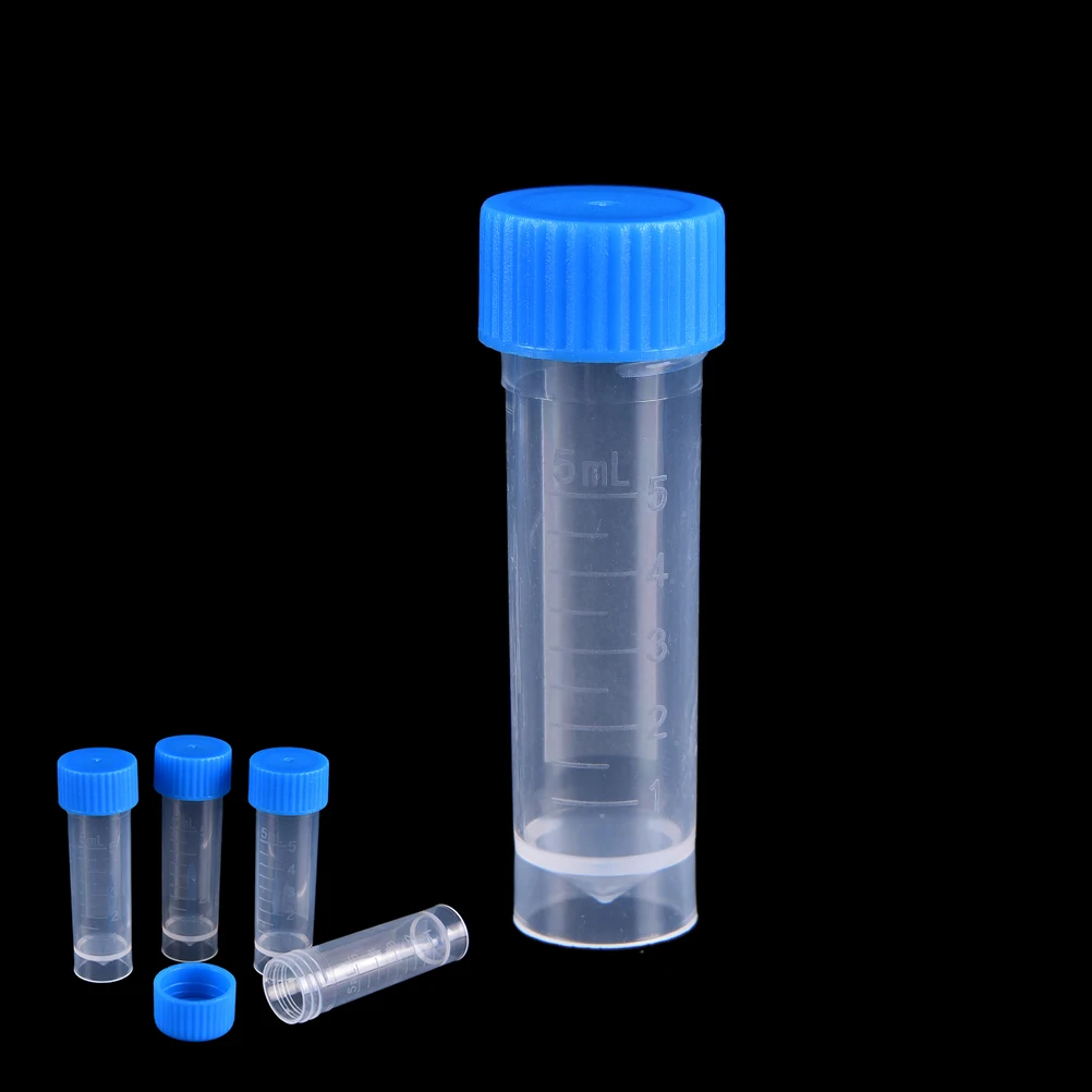 

Peerless 20PCS 5ml Educational Plastic Test Tubes Vials Seal Caps Pack Container for Laboratory School Chemistry Equipment