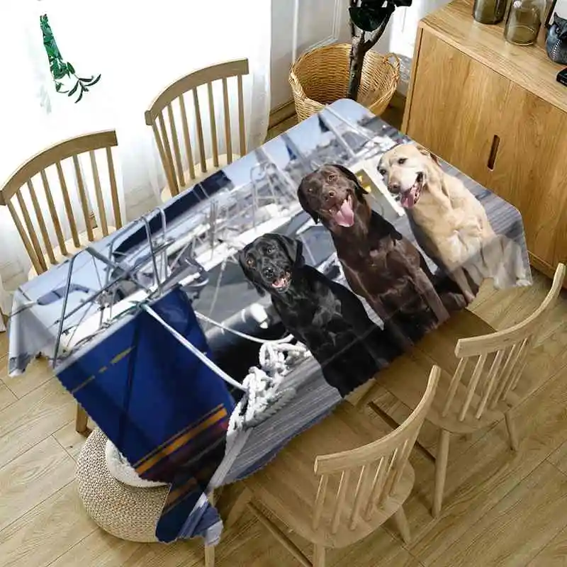 Вечерние домашние кухонная скатерть Рисунок собаки 3D печать утолщенная прямоугольная скатерть - Цвет: 0063