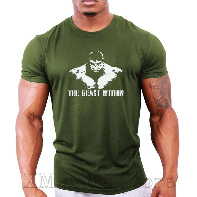 The Beast Within Hulk Mens Bodybuilding T-Shirt Gym Workout Fitness 100%  cotton funny print tshirt men women shirts _ - AliExpress Mobile