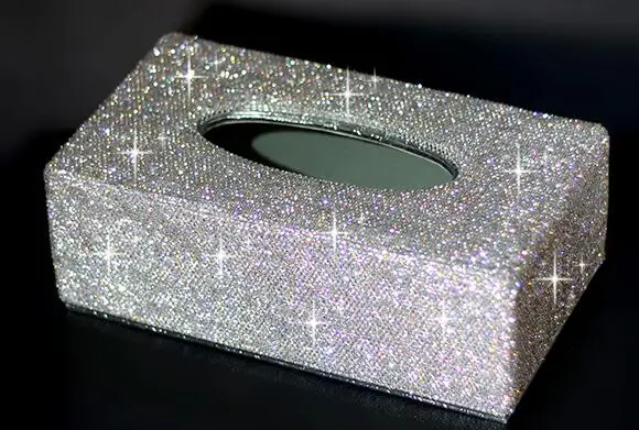 Модный чехол из искусственной кожи с кристаллами и бриллиантами, бумажная коробка для домашний держатель для салфеток, автомобильная коробка для салфеток boite pour papier mouchoir PZ003 - Цвет: C1