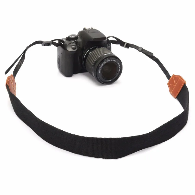 

Vintage Nylon Leather DSLR Camera Shoulder Neck Strap Belt For Canon For Nikon for Sony Digital Camera SLR DSLR Black