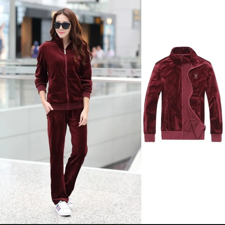 Casual Velvet Tracksuit Men Sportswear 