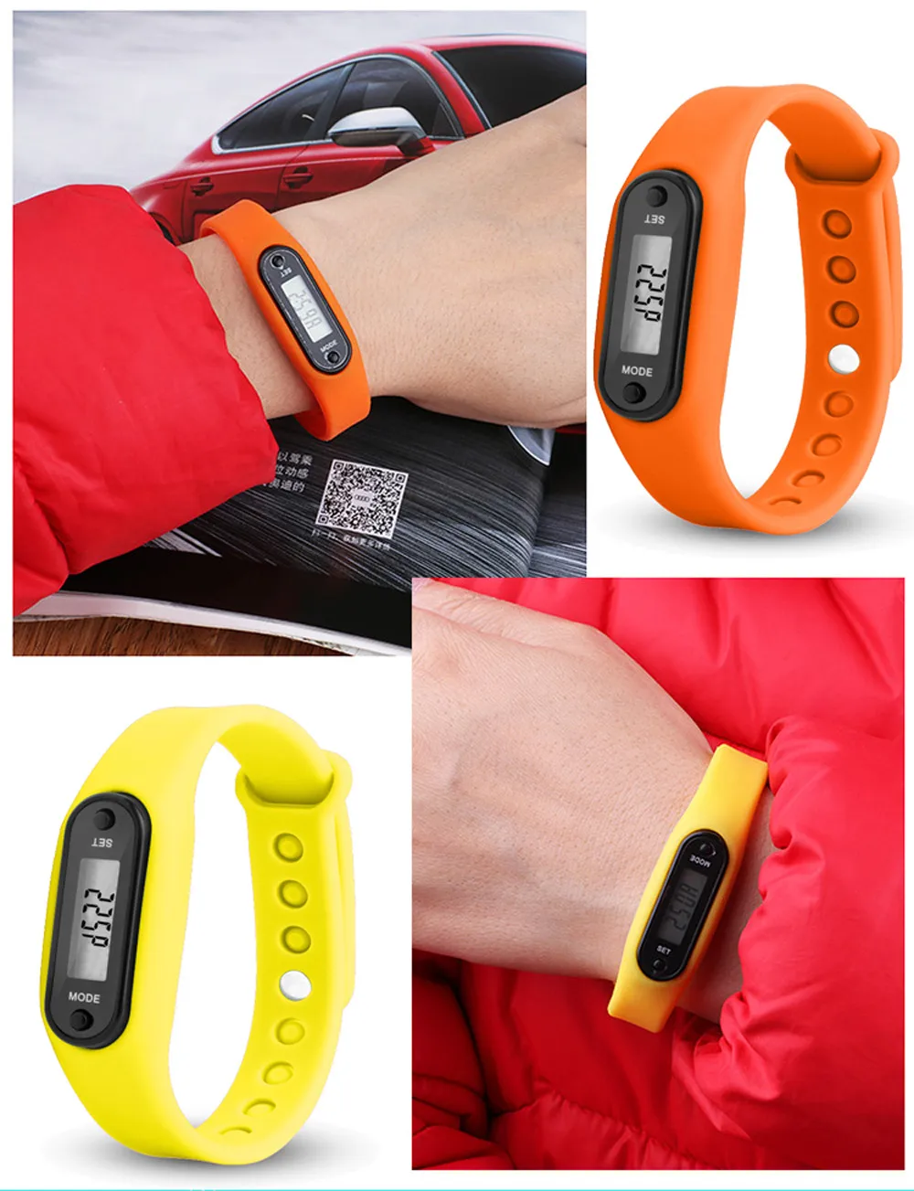 Часы с шаговым браслетом, шагомером, счетчиком калорий, цифровым ЖК-дисплеем, для ходьбы, электронные часы, модные мужские часы gif