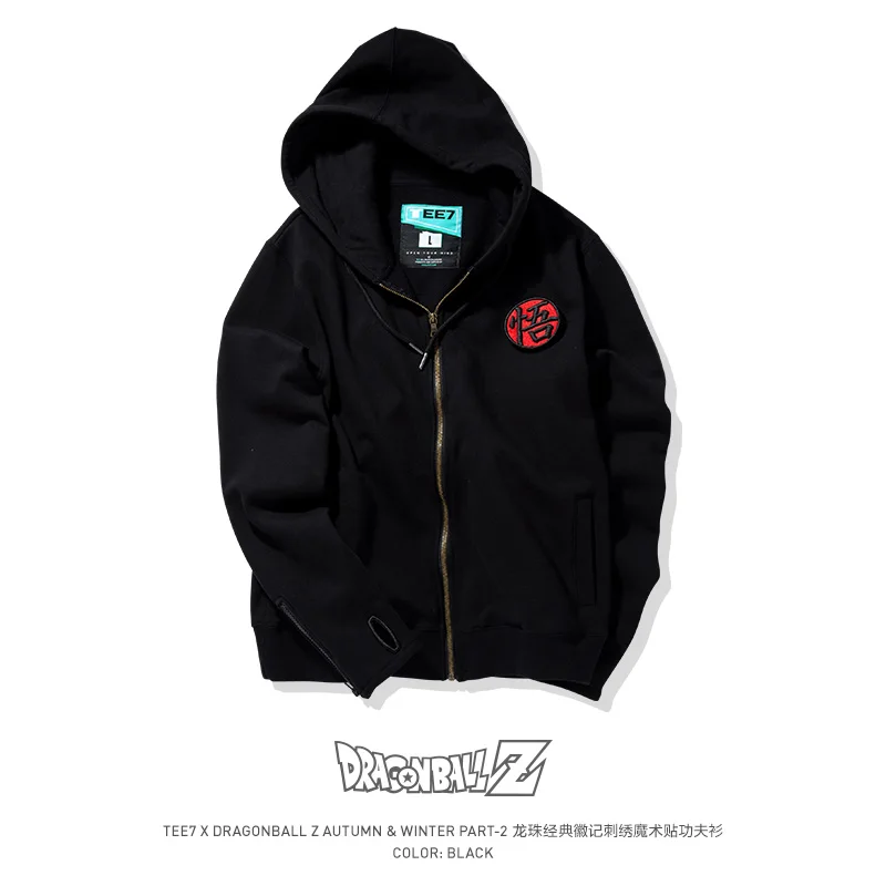 

TEE7 Man Long Sleeve Sweatershirt Hoodie Dragon Ball Z Son Goku Cotton Printed Male Blouser Outwear Zipper Fahion Causal Top