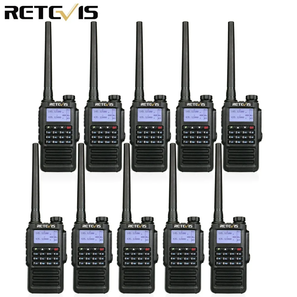 10 шт. Водонепроницаемая рация IP67 Retevis RT87 Любительская Двухдиапазонная VHF UHF DTMF для